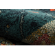 Vlněný koberec POLONIA Abrash orientální, květiny tmavě modrá