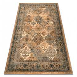 Wollteppich POLONIA Azer Rahmen orientalisch beige