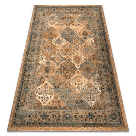 Wool carpet POLONIA Azer frame oriental beige