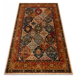 Tapis en laine POLONIA Azer cadre, oriental, rouge