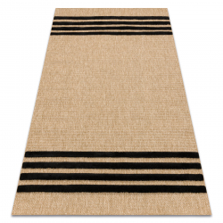 SPARK 0689 alfombra beige / negra - Líneas, sisal, estructural