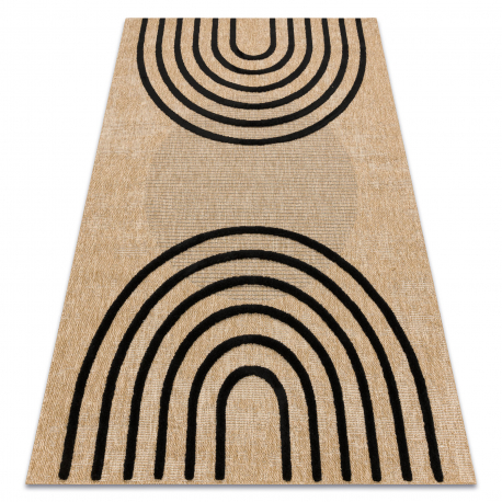 Tapis SPARK 0688 beige / noir - Géométrique, sisal, structurel