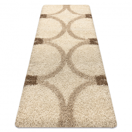 SHAGGY carpet S005 Circles cream / brown