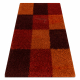 Tapis SUPERSHAGGY 6566/232 Carrés rouge / bordeau