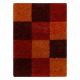 Tappeto SUPERSHAGGY 6566/232 Quadri rosso / bordeaux