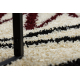 Tapis ovale SHAGGY 233 - Lignes crème / bordeaux