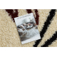 Tapis ovale SHAGGY 233 - Lignes crème / bordeaux