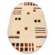 SHAGGY 4126 oval carpet - Geometric cream / burgundy