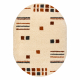 SHAGGY 4126 oval carpet - Geometric cream / burgundy