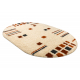 SHAGGY 4126 covor oval - Geometric crem / visiniu