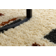 Tapis ovale SHAGGY 4126 - Géométrique crème / bordeaux