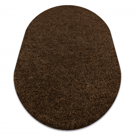 SHAGGY EFES S001 oval carpet - Plain brown