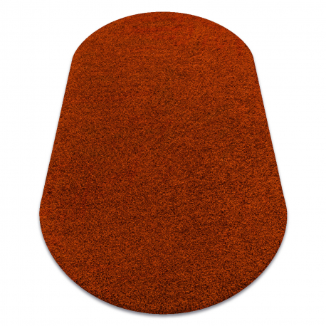 SHAGGY oval carpet - Plain terracotta 