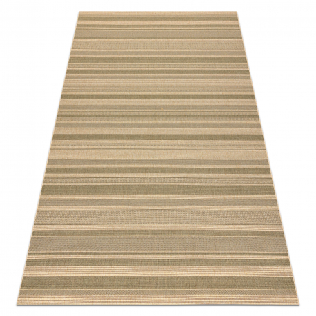 Alfombra SIZAL 0940/61 NATURA Líneas hilo beige / verde