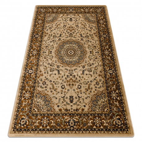 Carpet ROYAL E0177 Frame, rosette - beige / brown