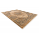 Alfombra KESHAN franjas, Ornamento, marco oriental 8995/53565 beige / azul