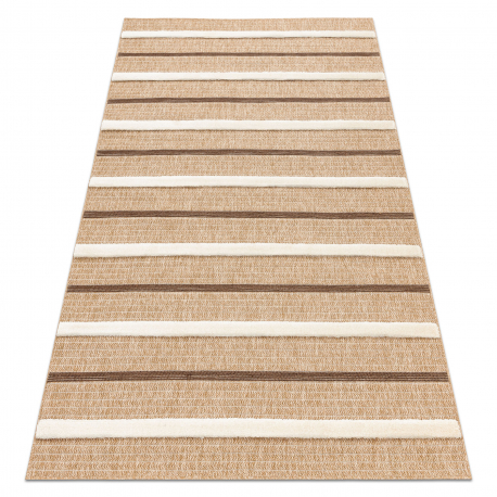 SPARK 0686A alfombra beige / crema - Líneas, sisal, estructural