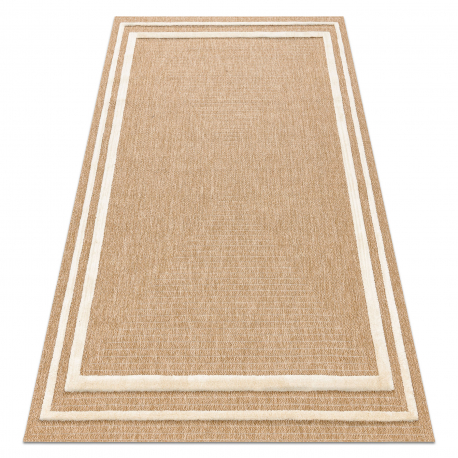 SPARK 0687A alfombra beige / crema - Marco, sisal, estructural