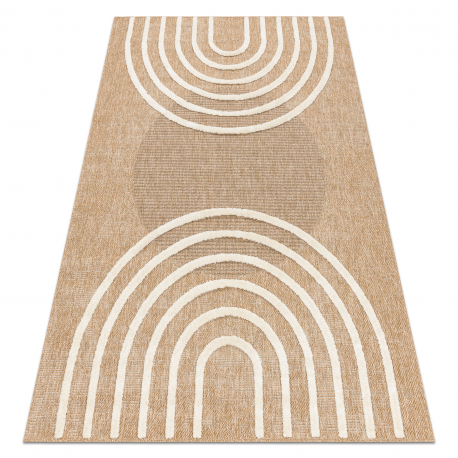 SPARK 0688A alfombra beige / crema - Geométrico, sisal, estructural