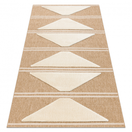 SPARK 0698A alfombra beige / crema - Geométrico, Triangulos, sisal, estructural