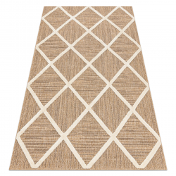 SPARK 0708A beige / cream carpet - trellis, diamonds, sisal, structural