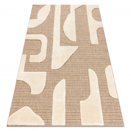 SPARK 0696A beige / fløde tæppe - Geometrisk, sisal, strukturel