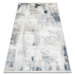 Tapis moderne DISTIN 0144A blanc / crème / beige - Abstraction, vintage, franges