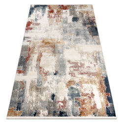 Tapis moderne DISTIN 0144B blanc / rose / poudre - Abstraction, vintage, franges