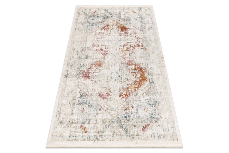 Dywan DISTIN 0100B różowy / pudrowy / biały nowoczesny - Ornament, vintage, frędzle - Rozmiar : 200x290 cm