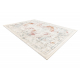 Tapis moderne DISTIN 0100B rose / poudre / blanc - Ornement, vintage, franges