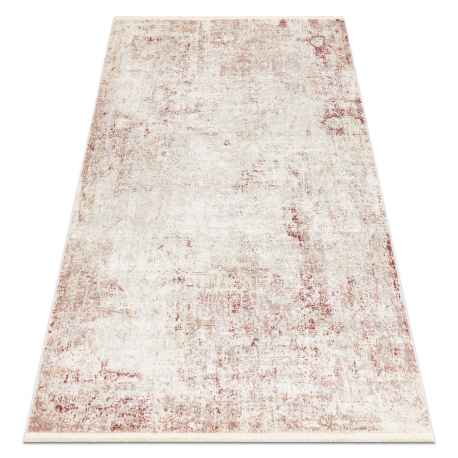 Tapis moderne DISTIN 0828A rose / poudre / blanc - Abstraction, vintage, franges