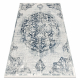 Tapis moderne DISTIN 0820A bleu marine / bleu / blanc - Ornement, vintage, franges