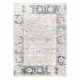 Tapis moderne DISTIN 0843A blanc / bleu marine / bleu - Ornement, cadre, vintage, franges