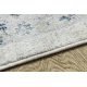 Tapis moderne DISTIN 0843A blanc / bleu marine / bleu - Ornement, cadre, vintage, franges