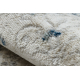 Tapis moderne DISTIN 0843A blanc / bleu marine / bleu - Ornement, cadre, vintage, franges