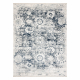 Tapis moderne DISTIN 0822A bleu marine / bleu / blanc - Rosace, vintage, franges