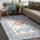 Alfombra SAMPLE FLANELL 240522N Ornamento marco azul / beige