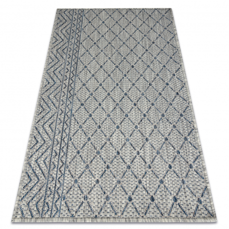 Alfombra SAMPLE ILLUSION Boho Sisal gris / azul