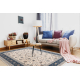 Wollen tapijt NAIN Ornament, frame, 7179/51613 beige / blauw