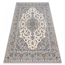 Matta Ull NAIN Ornament, ram, 7335/51635 beige / blå