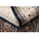Teppich Wolle NAIN Blumen, Rahmen 1181/51011 dunkelblau / beige