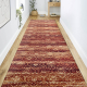 TAPIS DE COULOIR antidérapant DIGITAL - BERGEN Treillis marocain brick bordeaux / beige