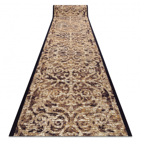 Alfombra de pasillo con refuerzo de goma DIGITAL - CLASSIC Ornamento beige / marrón