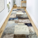 Runner anti-slip DIGITAL - SQUARES Geometric blue / beige