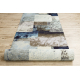 Runner anti-slip DIGITAL - SQUARES Geometric blue / beige