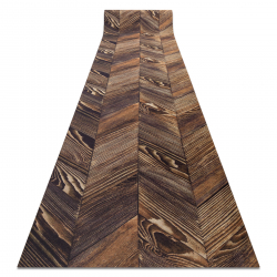 Alcatifa do corredor com reforço de borracha DIGITAL - FRENCH CHEVRON Espinha de peixe castanho / bege