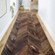 Runner anti-slip DIGITAL - FRENCH CHEVRON Herringbone brown / beige 