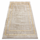 Tapis moderne DUKE 51523 beige / or - Cadre, structuré, très doux, franges