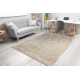 Tapis moderne DUKE 51523 beige / or - Cadre, structuré, très doux, franges