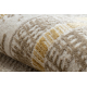 Modern carpet DUKE 51523 beige / gold - Frame, structured, very soft, fringes